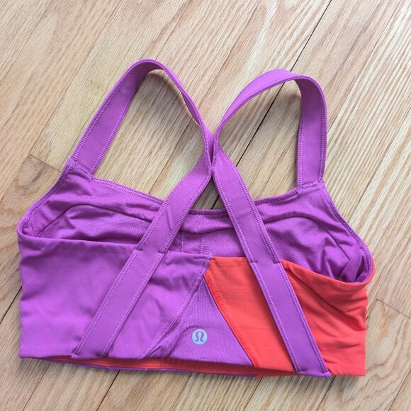 EUC Lululemon Kanto Catch Me Bra size 6 Ultra Violet Alarming Colorblock Sports - Picture 3 of 10
